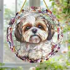 Shih Tzu Dog Suncatcher Stained Glass Effect Wall Hanging Decoration Gift