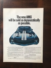 1968 vintage original print ad American Motors AMX 2-Seater Sports Car