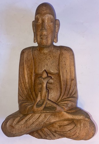 Hand carved meditating lotus - carved,