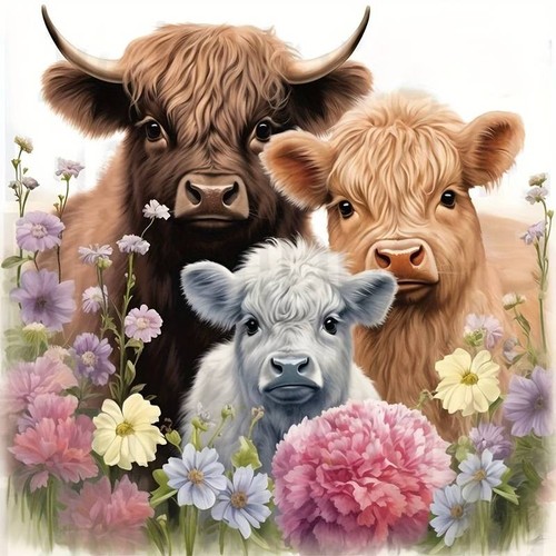 Highland cow cross stitch - cow, (87)