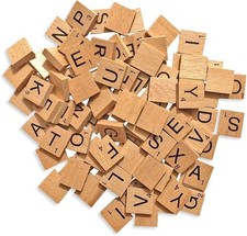 100 x Wooden Letters Tiles for