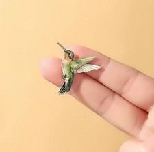 Hummingbird Enamel Brooch Pin