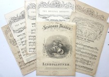 7 Victorian Music Sheets Musical Bouquet Standard Bearer Indiana Waltz Prague et