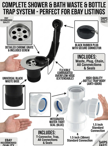 Basin waste bath and - waste, &