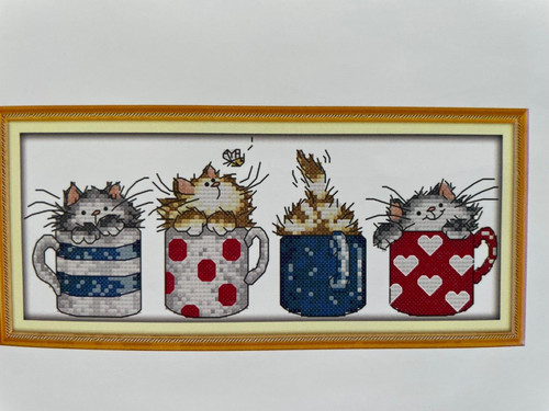 Cross stitch kit cats cups - stitch,