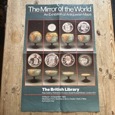 Vintage 1983 Antiquarian Maps Exhibition Poster Mirror of World British Library