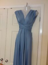 Blue formal bridesmaid dress - multiway - worn once - halter, one shoulder,