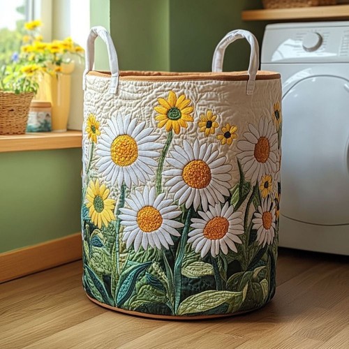 Quilted laundry basket - quilted, dirty