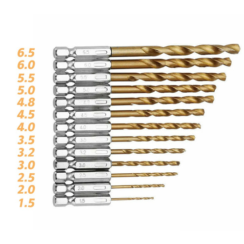 13pcs hss gold cobalt jobber - hss,
