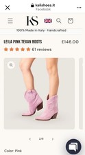 LEILA PINK TEXAN BOOTS - size