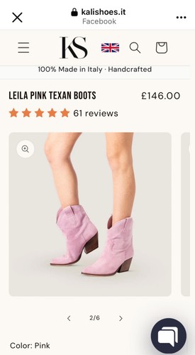 Leila pink texan boots size - pink,