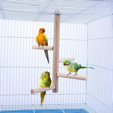 Budgie Toys Parrot Perches Bird Paw Grinding Stick Wooden Bird Perch for Cage S