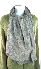 Beck Sonder Gaard Grey Silk Wool Mix Scarf Neckwarmer Ombre CrinkleLightweight