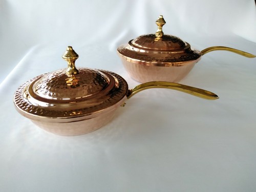Copper round serving dish - ,