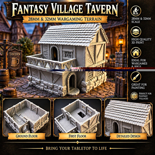 Fantasy village tavern 28mm - fantasy,