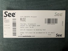 Muse in Teignmouth 2009. Used Ticket. 