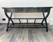 Desk Oriental Style In Black Lawyer Cross Leg With Three Draws