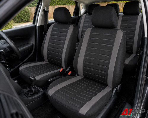 Grey black car - car, seat
