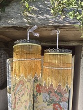 2 X Beautiful Vintage Beaded  Orange Lamp Shades. Pendant Shade.