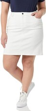Amazon Essentials Women's Classic 5-Pocket Denim Skirt White Size UK 12