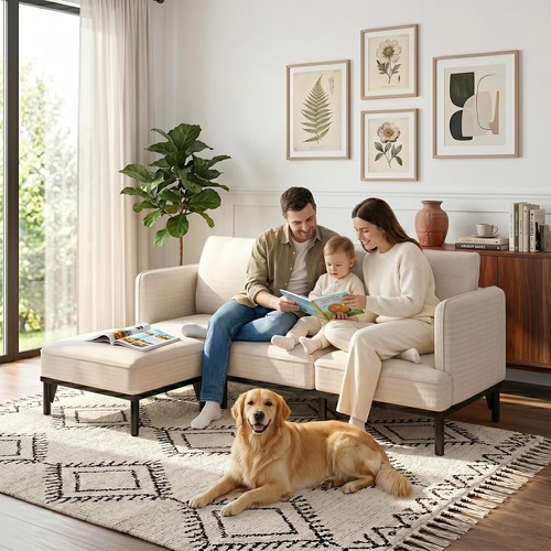 Seater shaped sofa with - 3,