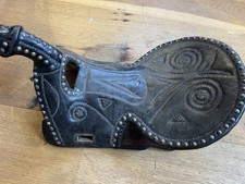 Antique Vintage Leather Afghan Buzkashi Studded Saddle