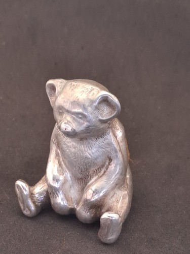 Novelty solid silver bear pin - solid,