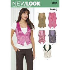 NEW LOOK Sewing Pattern 6914 Misses Womens Waistcoats, Vests  4-16 20% OFF