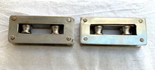 Two Vintage Stainless Steel Side Deck Blocks for Dinghy or small Keelboat