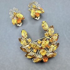 Cluster Brooch & Earring Set