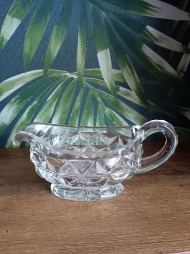 Cut glass gravy boat sause - cut,