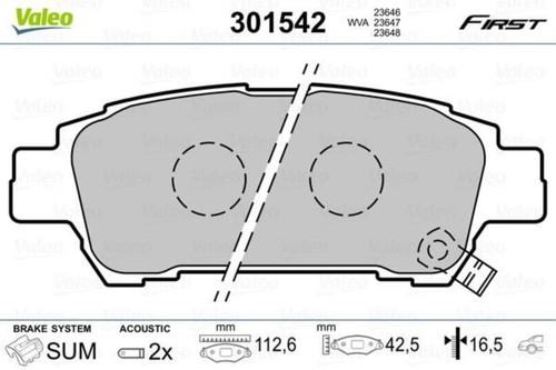 Rear disc brake pad - pad, valeo