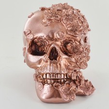 Copper Resin Skull & Flowers