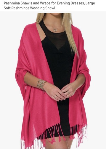 Fuschia pink pashmina shawls - pink,