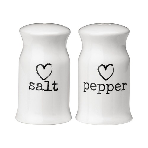 Ceramic white salt and pepper - ceramic,