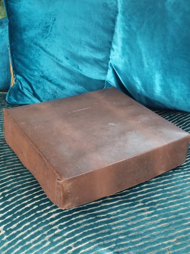 Vintage brown square storage - vintage,