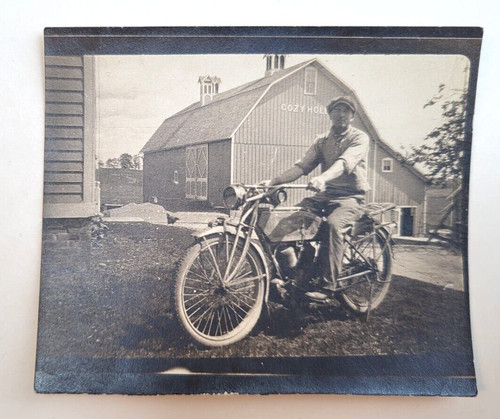 Antique photo man motor - man,