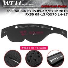 Dash Mat Black For Infiniti 09-17 FX35 FX37 FX50 QX70 WELLvisors 3-886IN002
