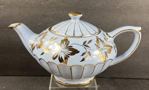 Sadler blue tea pot - sadler, gold