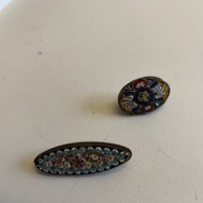 Two Small Micro Mosaic Brooches (damaged)
