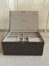 Stackers Supersize Jewellery Box, 3 Layers, Taupe Faux Leather