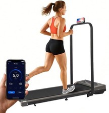 12Km/h Electric Treadmill Walking Pad Foldable Underdesk Running Pad with Handle
