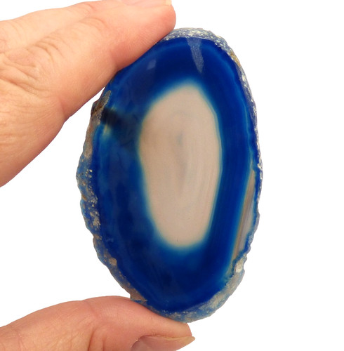 Blue agate geode slice - blue,