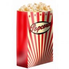 Paper Popcorn Bag Red Striped Small - Home Party / Film - 1000 Per Trade Case
