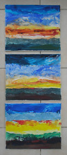 Set of 3 original acrylic landscape paintings on canvas listed by the artist