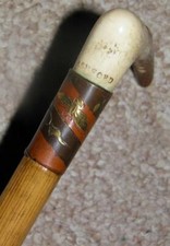 Antique Ladies Ashford Makers To The Queen Riding Crop Whip Gold Butterfly Inlay