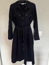 Boden cord belted shirt style dress, navy blue, size 14 Petite. Good condition