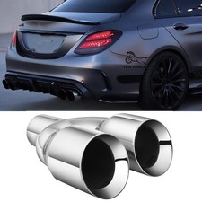 2.5"to 3.5" Twin Exhaust Tip Trim Pipe Tail Muffler For Mercedes C250 C300 C350