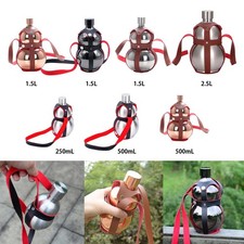 Hip Flask Wine Pot Gourd Bottle Large Capacity Alcohol Leather Holster for