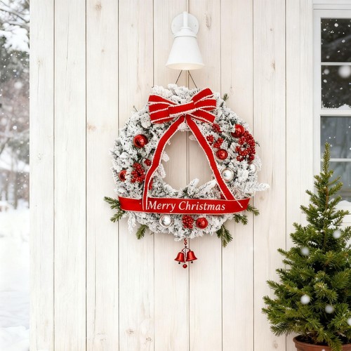 Christmas door wreath hanging - door,